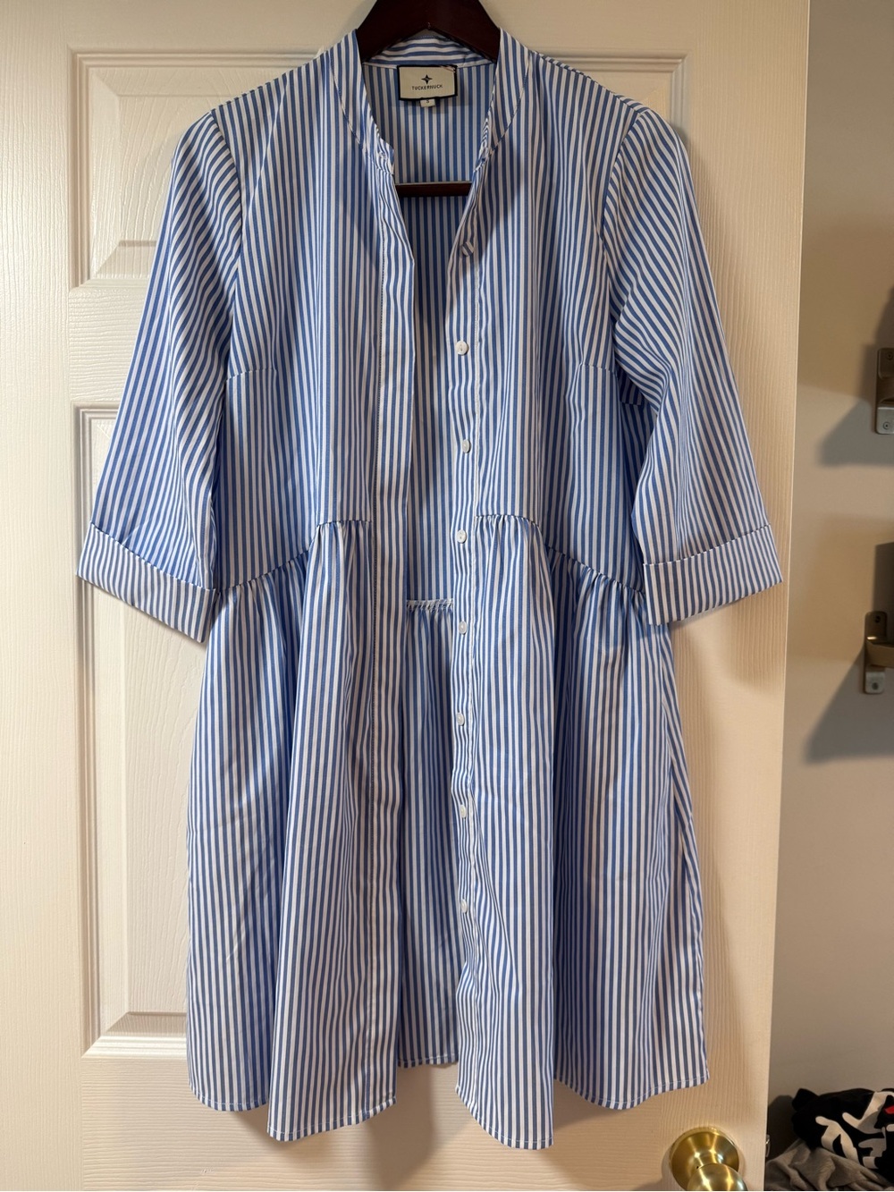 Tuckernuck Blue and White Striped Shirt